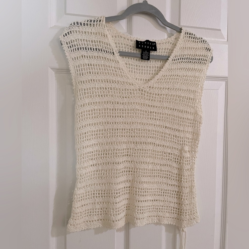Finity Cream Cropped Ribbed Tank Top